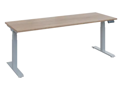 Fleximax 27-20 výškově nastavitelný stůl, kovová podnož stříbrná, deska 25 mm, široký 2000 mm, dub bardolino